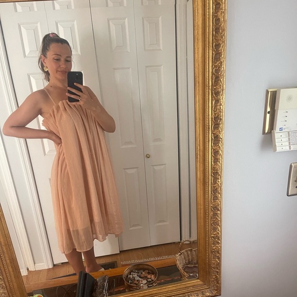 Meishangjia loose pink dress with tencel one size fits most - Picture 3 of 7